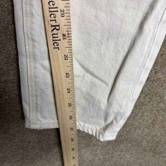 American Eagle Mom Jeans Womens Size 0 Light Beige Straight Leg High Rise Denim - Picture 6 of 12